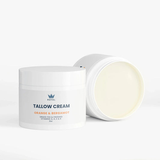Tallow Cream Face & Full Body Moisturizer - Orange Cream With Bergamot - All Natural Grass Fed Beef Tallow - Royal Wellness
