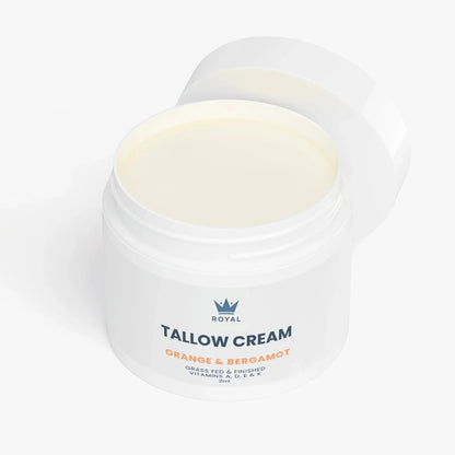 Tallow Cream Face & Full Body Moisturizer - Orange Cream With Bergamot - All Natural Grass Fed Beef Tallow - Royal Wellness
